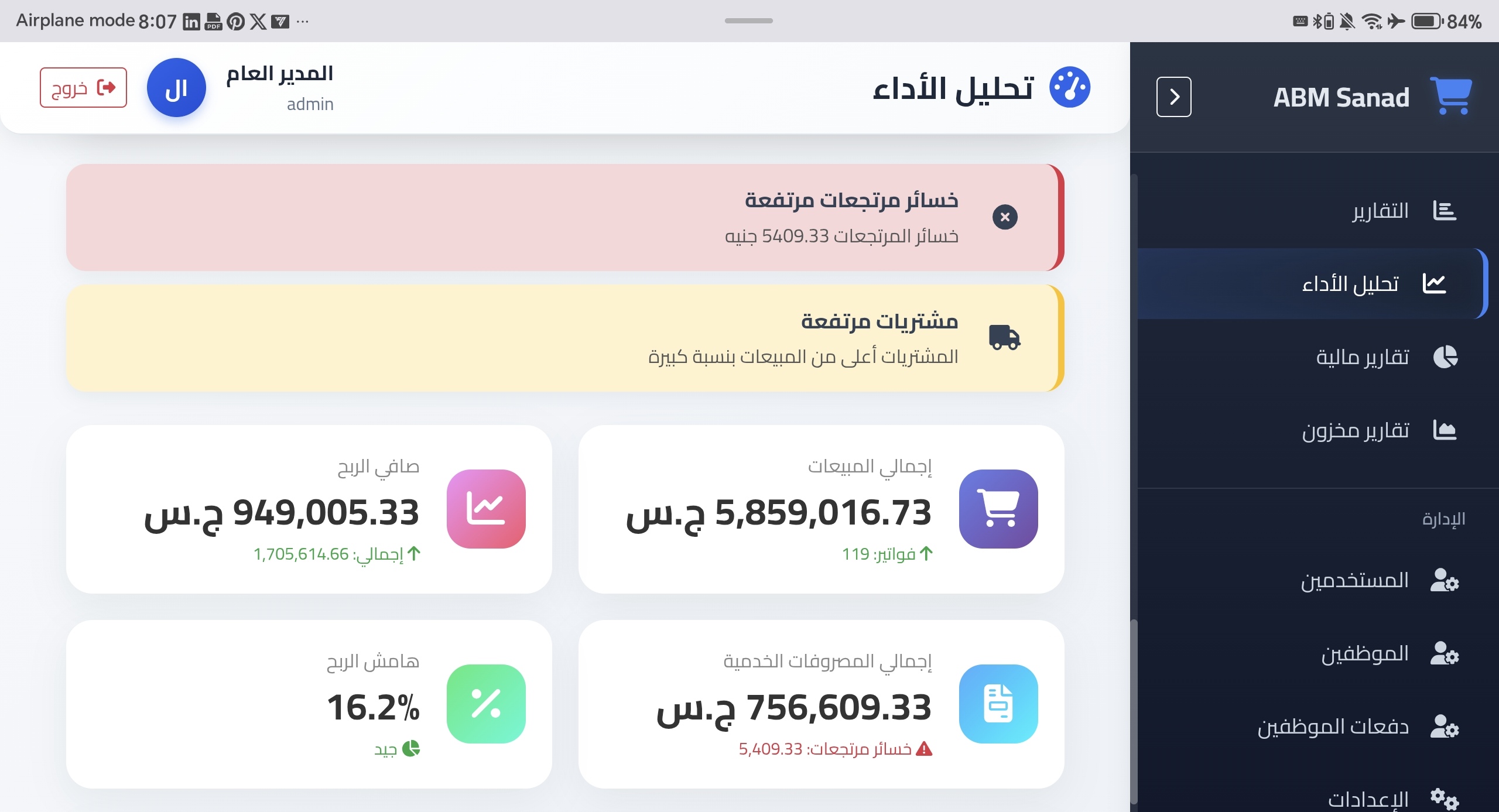 بطاقات الأداء